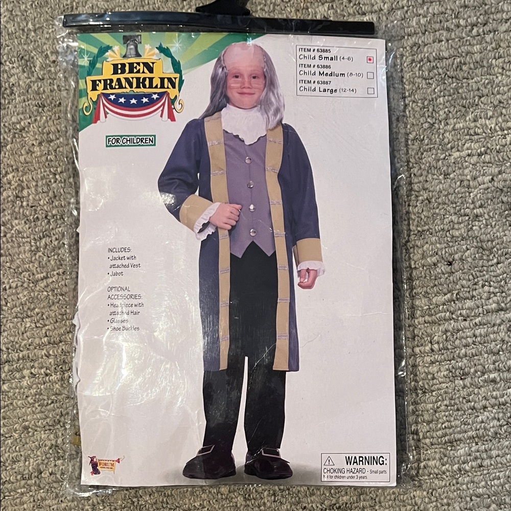 Colonial jacket with vest, jabot. Kids 4-6. New